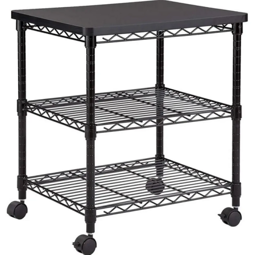 3 Tier Rolling Cart Printer Steel Shelves