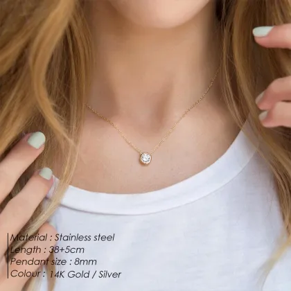 Wholesale Light Luxury Multi-Function Clavicle Chain with Rhinestone and April White Birthstone Pendant