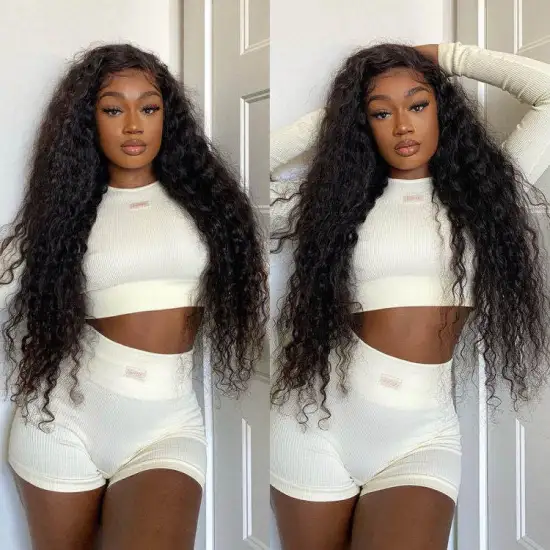Wholesale Transparent Lace Frontal Wig Raw Indian Virgin Human Hair Deep wave Full Hd Lace Front Human Hair Wigs for black women