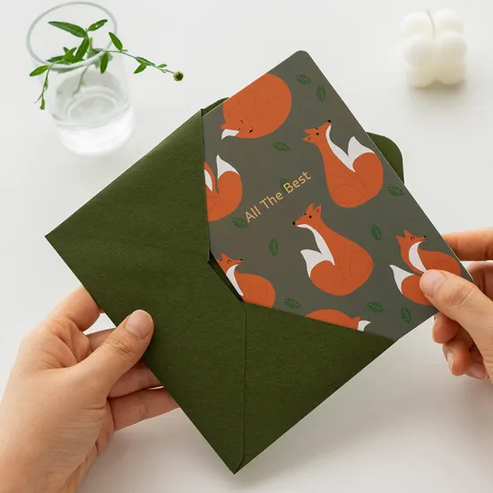 Custom Colorful Cartoon Pattern Thank You & Wedding Invitation Cards with Envelopes