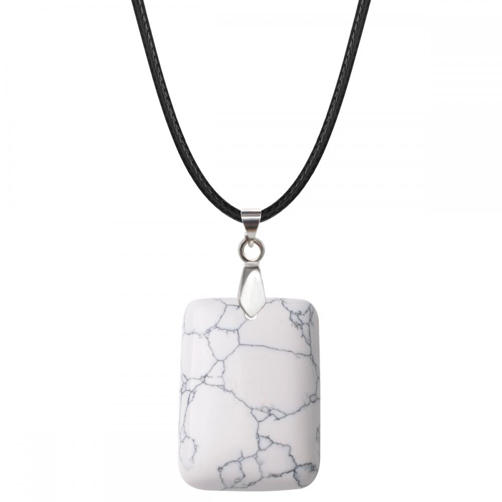 Collier pendentif en pierre de pierre précieux rectangle 30x40 mm pour les hommes