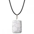 25x35mm Rectangle Gemstone Pendant Necklace for Women Men