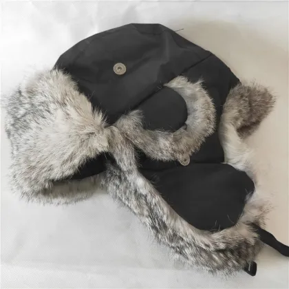 Supplex Pilot Aviator Hat Real Rabbit Fur Trapper Hunting Cap