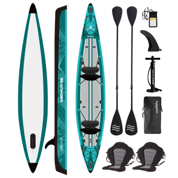 Skatinger 3M 4m Length Patent Design Rigid Inflatable Canoe for 1-2 Persons with OEM Repair and Pedal Kayaks