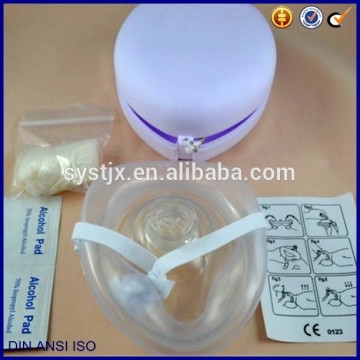 Chinese white color plastic shell first aid PVC CPR mask