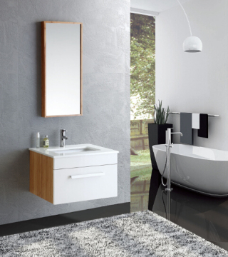 Bambu Wall Mounted geser mandi padat kayu kabinet