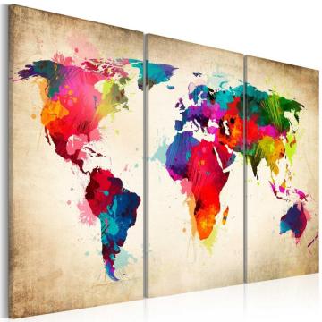 خريطة العالم قماش جدار الرسم