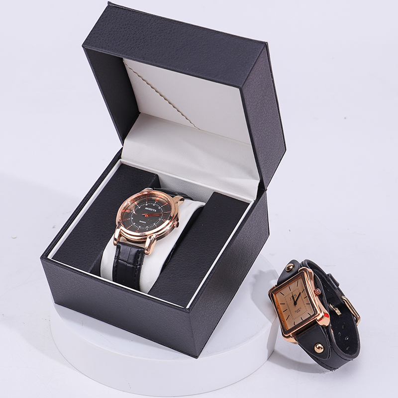 Custom Logo Red Black Watch Leather Gift Box