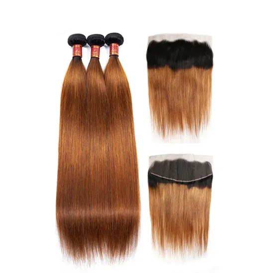 China Vendor Wholesale Ombre 1B 30 Cheap Indian Remy Strawberry Blonde Hair Bundle With Lace Frontal