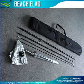 Beach adjustable flag pole and carrying bag