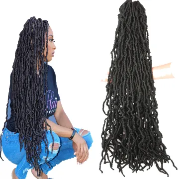 Synthetic Hair Soft Nu Faux Rasa Locs Braids Dreadlocks Goddess Nu Faux Locs Curly Braid Wavy Preloop Crochet Braiding