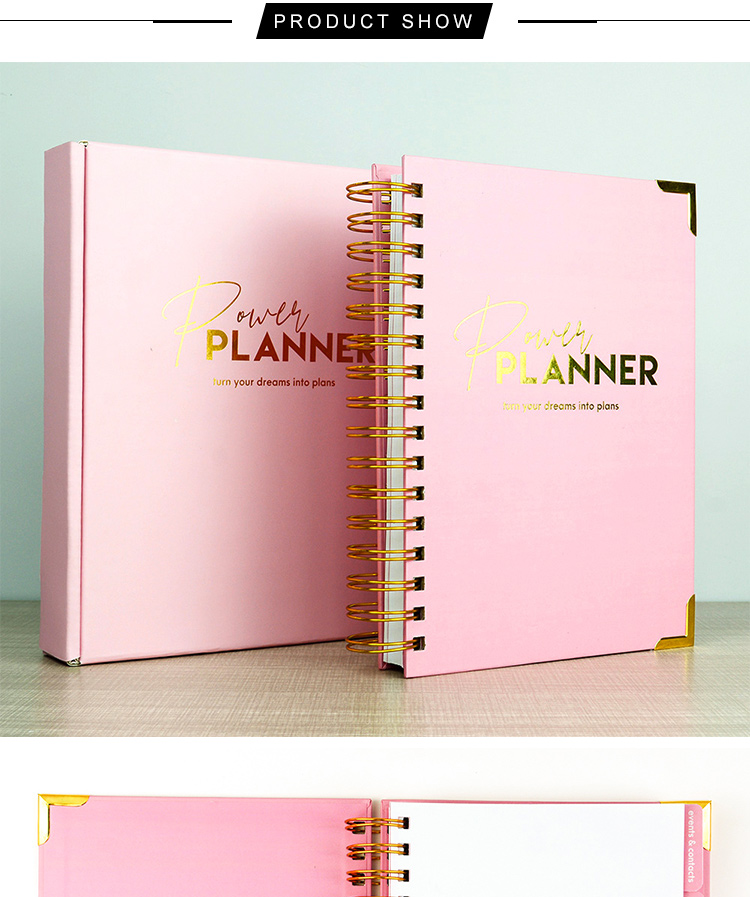 Office Supplier Custom Printing Agendas logo Note Book Organizer Diary Journal Diary Daily Planner for Gift