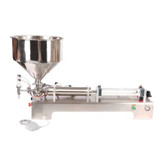 Semi-Automatic 100-1000ML Piston Filler for Tomato Sauce, Chilli Jam, Cream Paste, and Bottle Filling