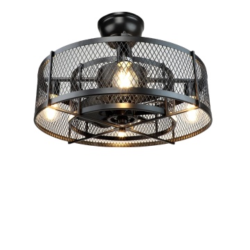Matte Black Flush Mount Ceiling Fan with Remote and DC Motor