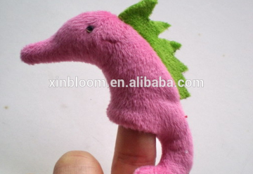 baby's small plush toys pink animal seahorse modeling finger puppet doll
