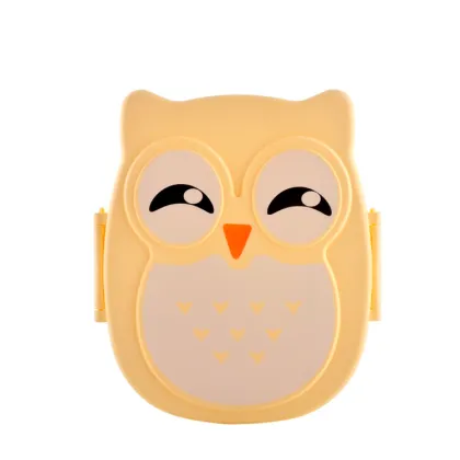 Children Lunch Box , Cute Cartoon Owl Student plastic Lunch Box Container
