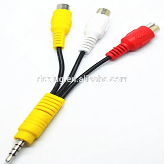Hot sale Y Splitter AV adapter Audio rca cable 3.5mm 4-pole to 3 RCA Cable M/F