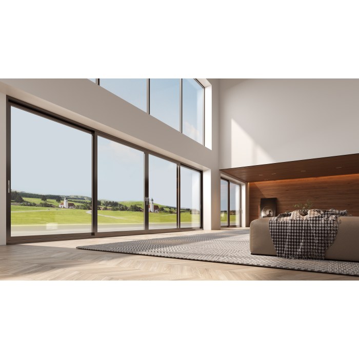 Porta deslizante de alumínio de três vias para vilas luxuosas