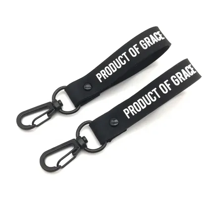 Rubber Keychain Brand Name Soft Silicone Wristband Keychain