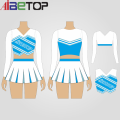 Corte e costurado a roupa de torcida azul sublimada