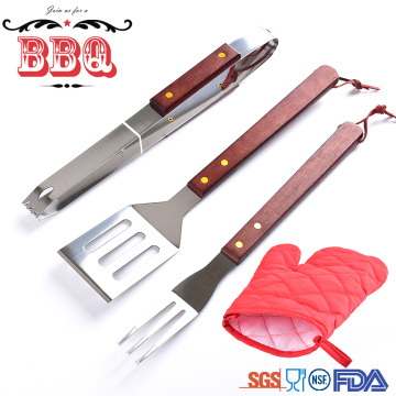 nylon apron bag wooden handle bbq tool set