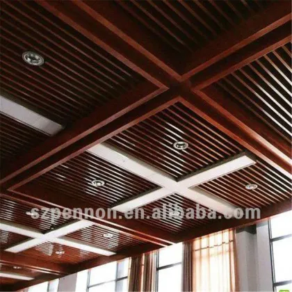 Aluminum Ceiling Wood Grain Decorative Design Baffle Ceiling