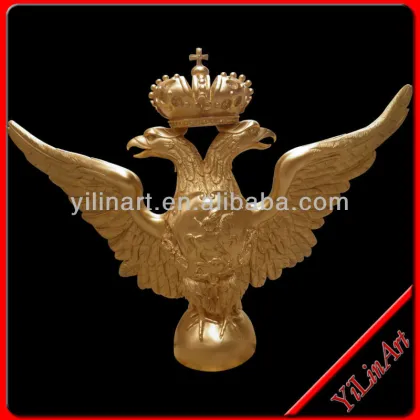 Yellow Golden Marble Carving Flying Garden Statues Eagle (YL-D301)
