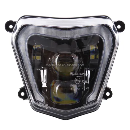 EMark Certified LED Headlight for Duke 690/Motorcycle Accessories LED Lights with Halo for Duke 690R