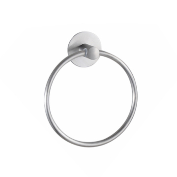 Factory Wholesale Stainless Steel Bathroom Towel Racks - Wall Mounted Ring Towel Holders in Silver