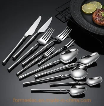 Slim Waist Handle 304 Stainless Steel Thickened Tableware Set Steak Knife Fork Spoon Cutlery Set