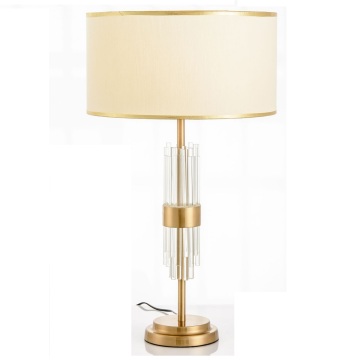 Nordic Iron Crystal Fabric Shade Table Lamp for Foyer, Dining Room, Bedroom, Store