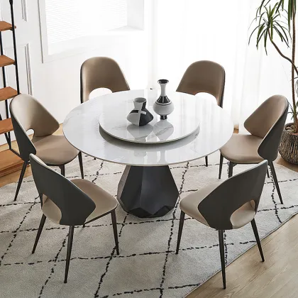 Luxury dining room marble stone top dining table