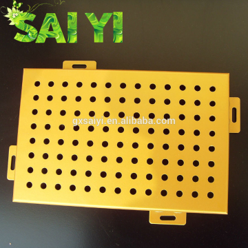 Perforated metal aluminum panel for the construction
