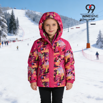 Chaqueta de esquí para niños de moda con diseño abstracto