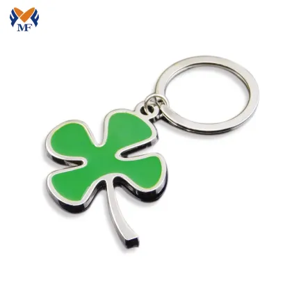 Metal personalized real four leaf clover keychain