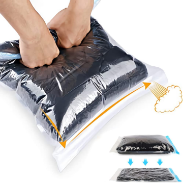 Plastic Nylon Handle Roll Up Space Saver Travel Compression Bags