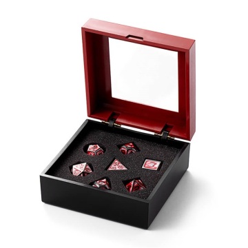 Single Color Avenger Metal DND Dice Set with Golden Margin - Markdown Sale
