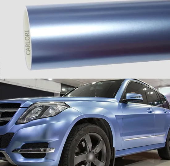satin metallic mist blue car wrap vinyl