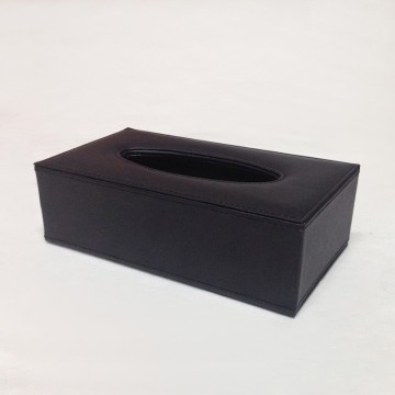 Simple Design Rectangle Shape Hard Black Tissue Box