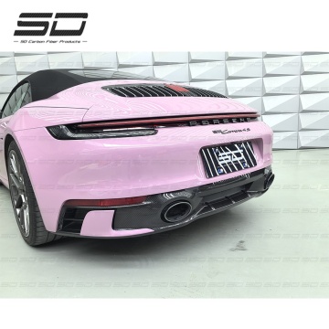 SD Wysokiej jakości wysokiej jakości suchy tylny dyfuzor i zestaw spoiler do ust do Porsche 992