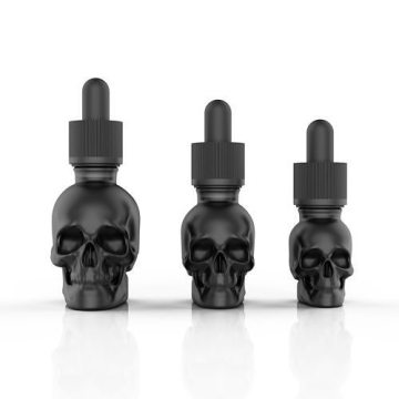 Unique Black Skull-Shaped Dropper Bottle for Cosmetics