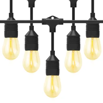 Hot Sale Hanging LED String Lights 48FT 24Bulbs 18AWG SJTW cETLus Approved