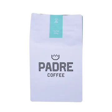Printed Laminated Heat Seal box bottom coffee bean bag with valve wholesale