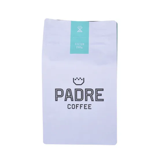 Printed Laminated Heat Seal box bottom coffee bean bag with valve wholesale