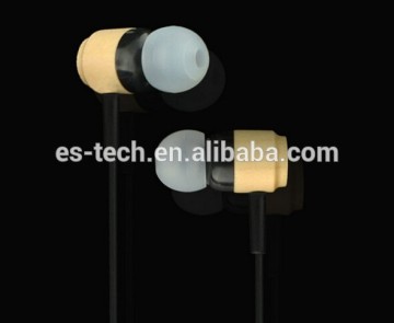 Wood earphone with mic mobile phone earbuds