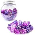 Bescon 35pcs Polyhedral RPG Dice Amethysts Set, DND Role Playing Game Dice Purple Sets 5X7pcs