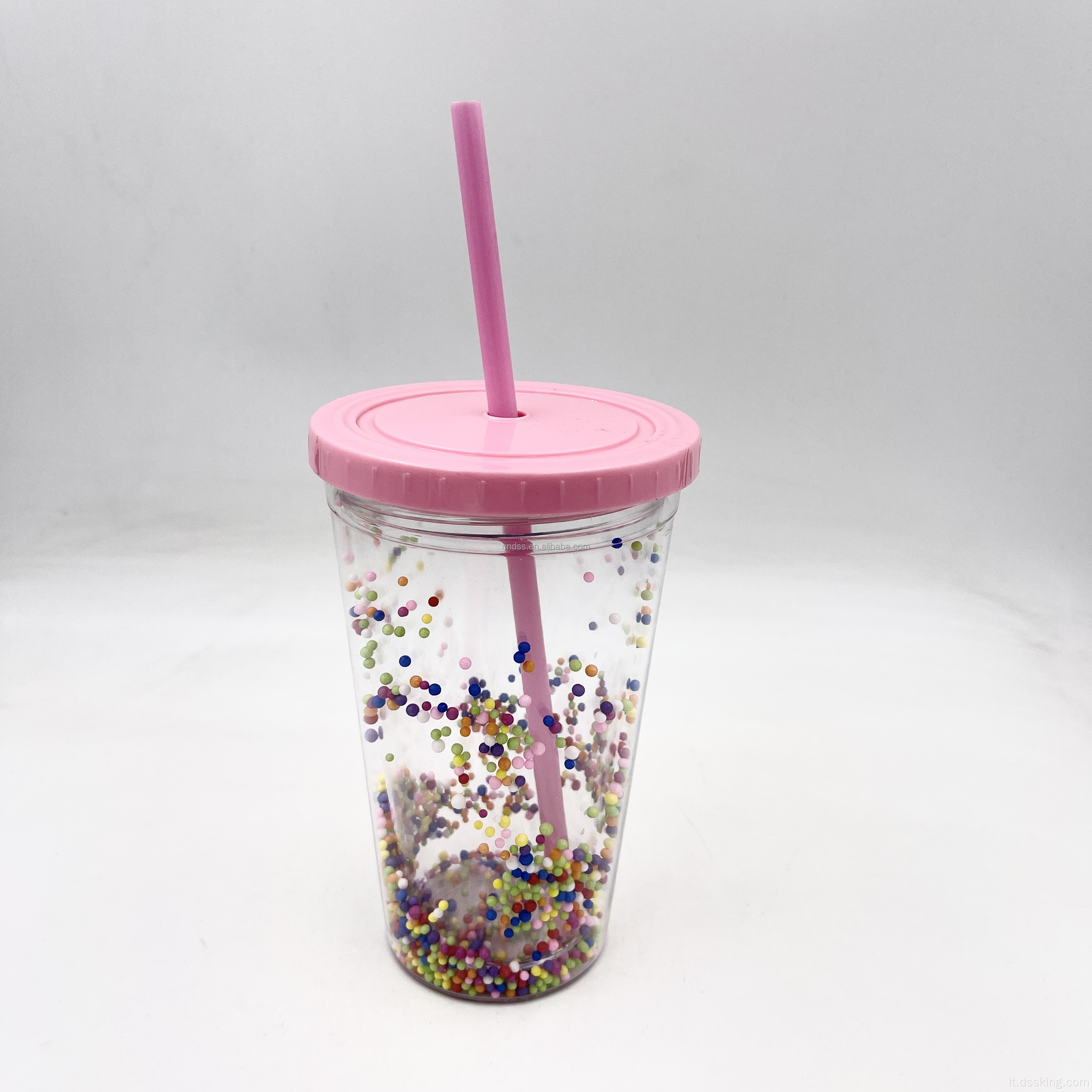450 ml in schiuma colorata palla piccola paglia tazzabile caffettiera ecologica da bere da bottiglia da bere tazze di acqua potabile doppia wal