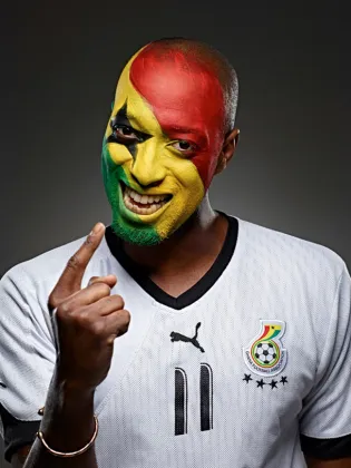 Water based world flag face painting