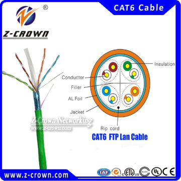 lan cable cat6 ftp Solid 24awg 4P 0.56mm Copper cable