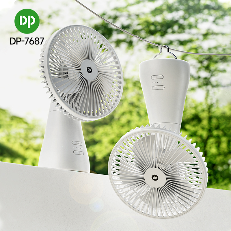Rotatable Brushless Rechargeable Mini Desk Fan LED light